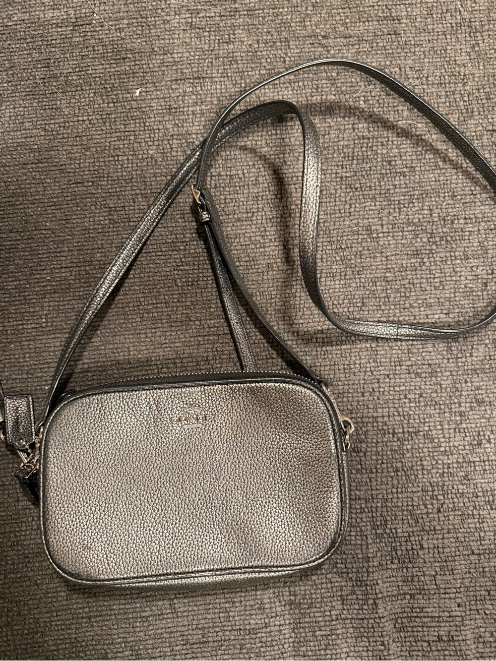 Coach Pebbled Leather Crossbody Bag in Black